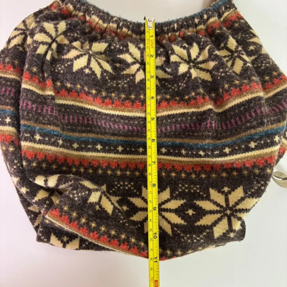 Mossimo Y2K Fair Isle Round Top Handle Purse Flannel Snowflake Winter Hobo Bag